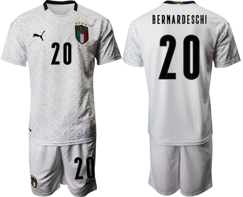 2021 Men Italy away #20 white soccer jerseys->customized soccer jersey->Custom Jersey